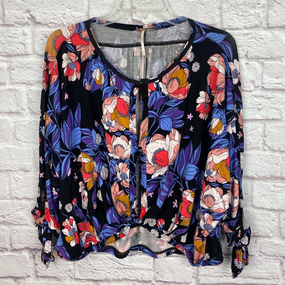 Free People Boho Peekaboo Batwing Sleeves Top Size XS